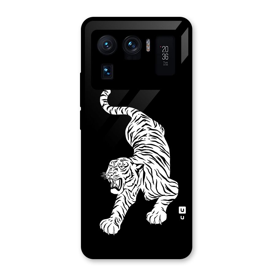 Bengal Tiger Stencil Art Glass Back Case for Mi 11 Ultra