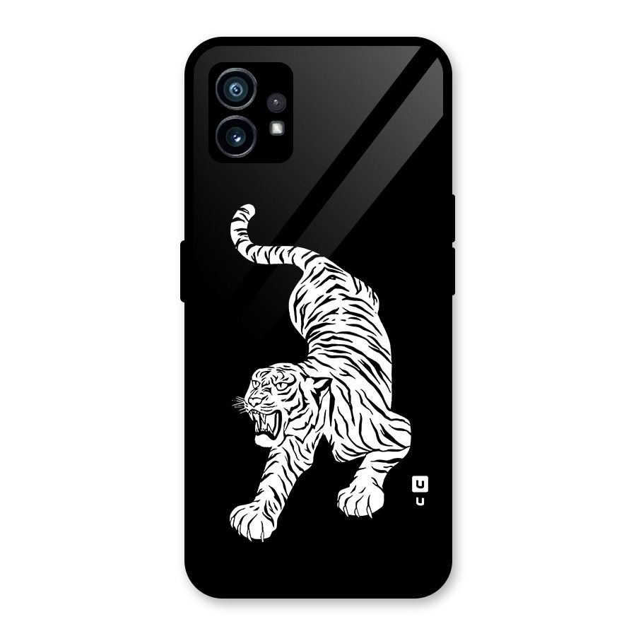 Bengal Tiger Stencil Art Glass Back Case for Nothing Phone 1