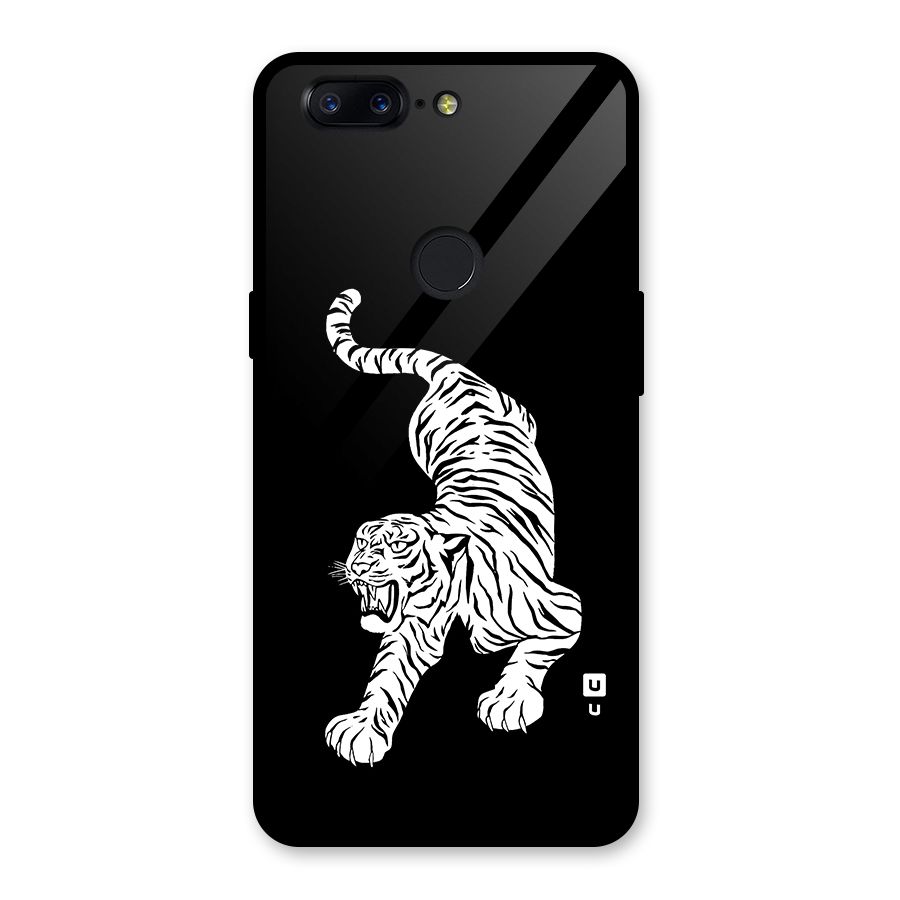 Bengal Tiger Stencil Art Glass Back Case for OnePlus 5T