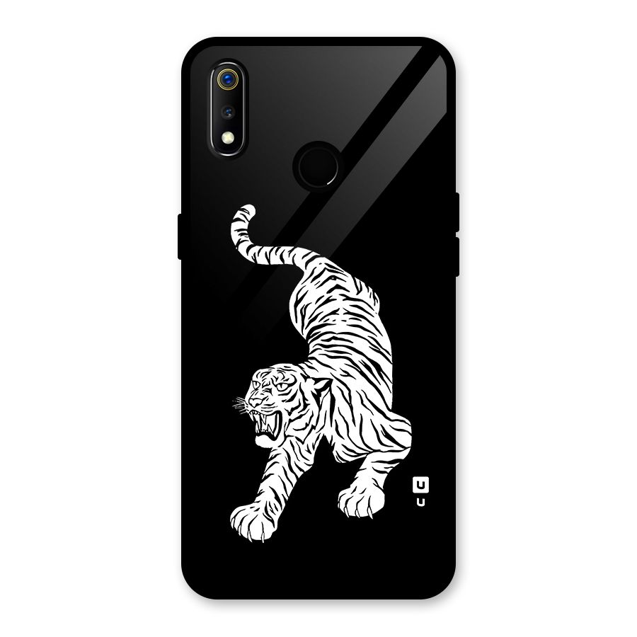 Bengal Tiger Stencil Art Glass Back Case for Realme 3
