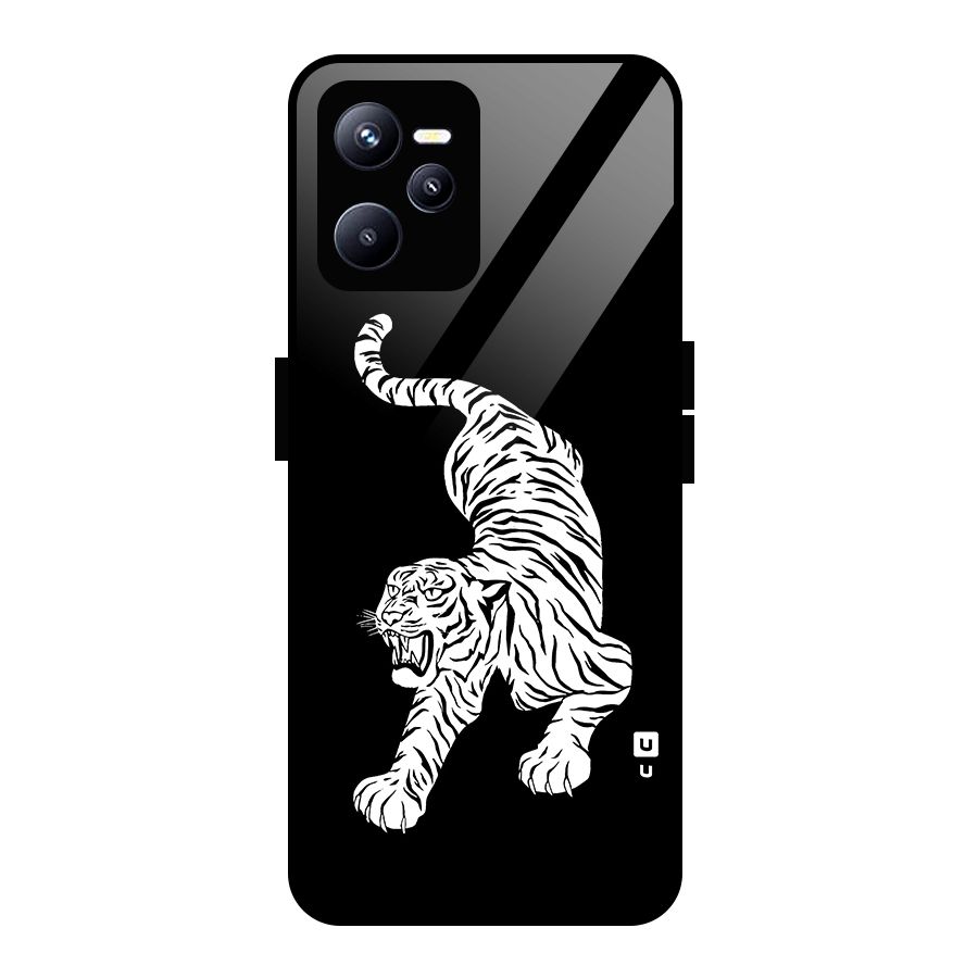 Bengal Tiger Stencil Art Glass Back Case for Realme C35