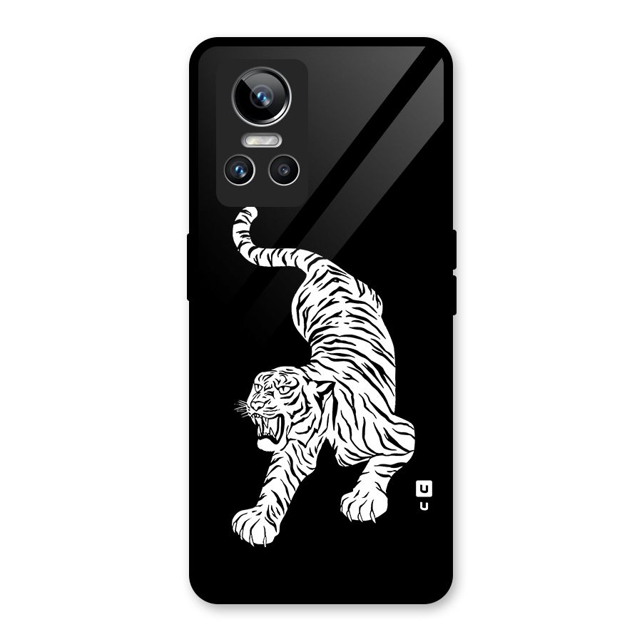 Bengal Tiger Stencil Art Glass Back Case for Realme GT Neo 3