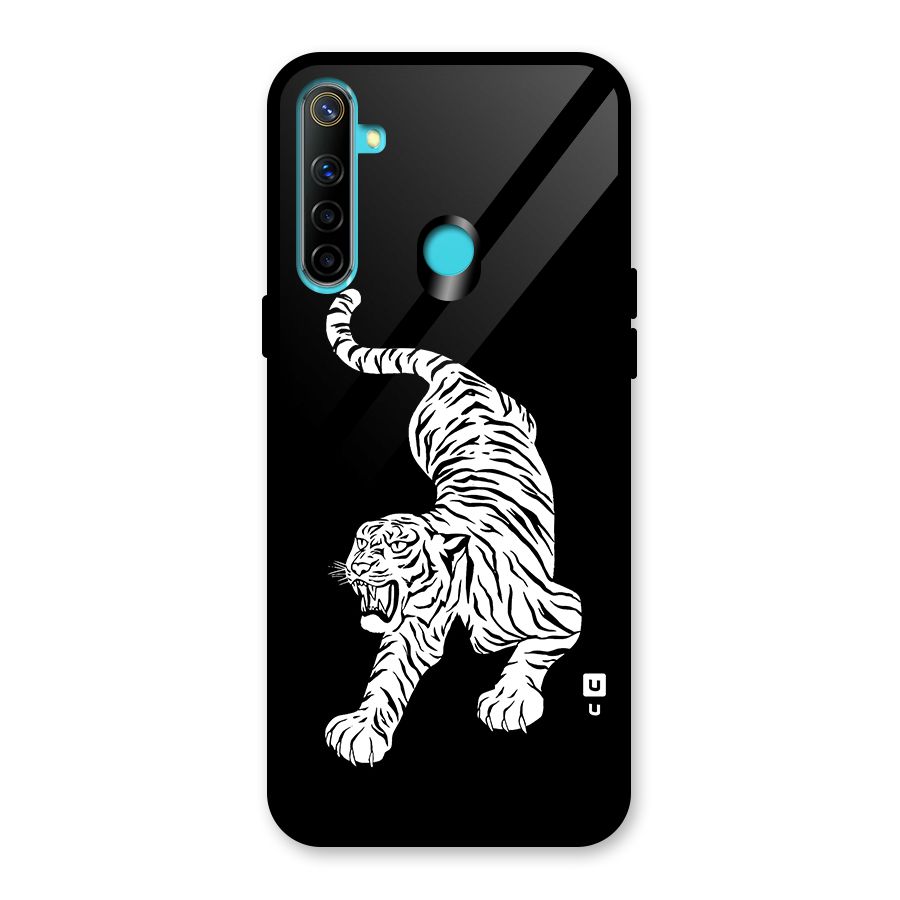 Bengal Tiger Stencil Art Glass Back Case for Realme Narzo 10