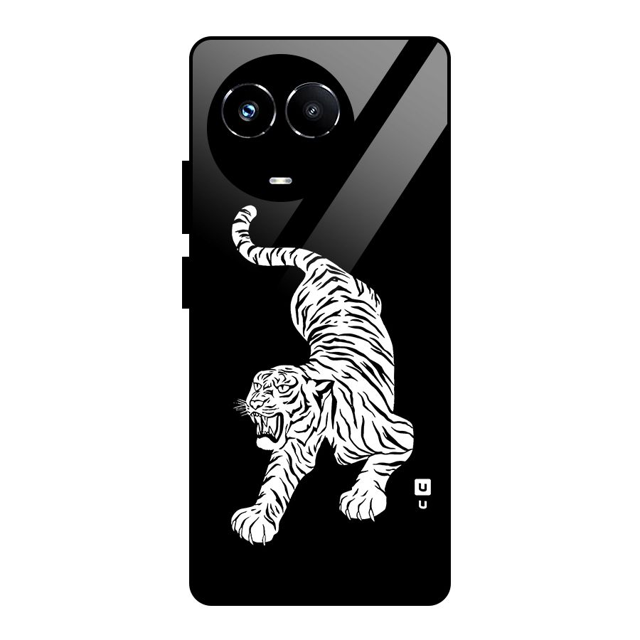 Bengal Tiger Stencil Art Glass Back Case for Realme Narzo 60X