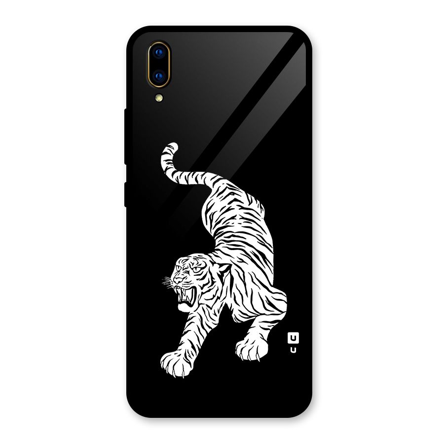 Bengal Tiger Stencil Art Glass Back Case for Vivo V11 Pro