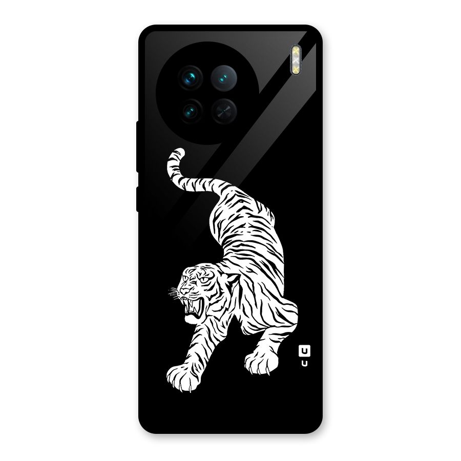 Bengal Tiger Stencil Art Glass Back Case for Vivo X90