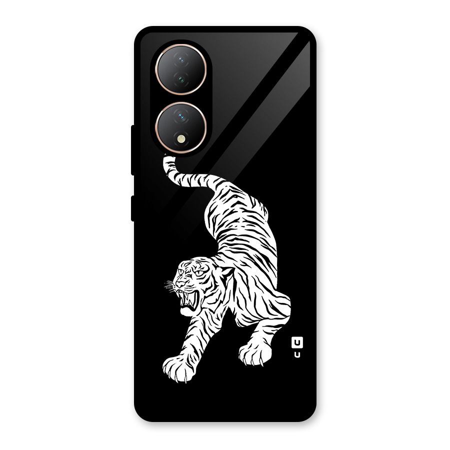 Bengal Tiger Stencil Art Glass Back Case for Vivo Y100A