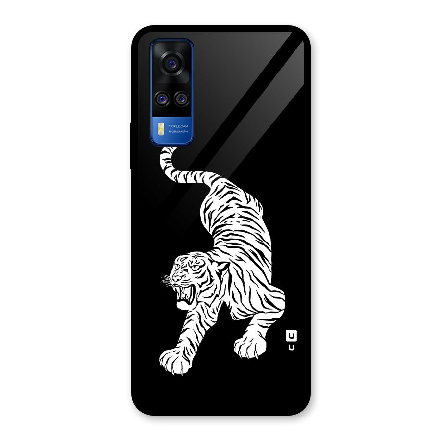 Bengal Tiger Stencil Art Glass Back Case for Vivo Y31
