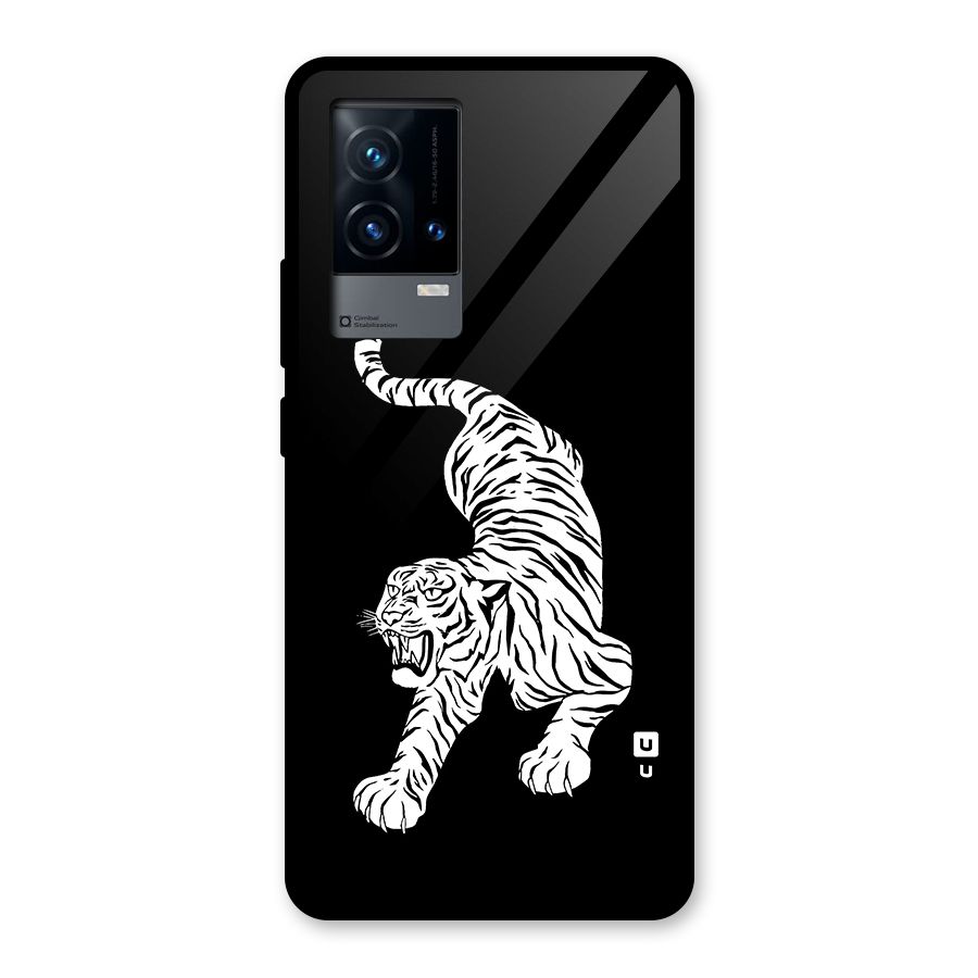 Bengal Tiger Stencil Art Glass Back Case for iQOO 9 5G