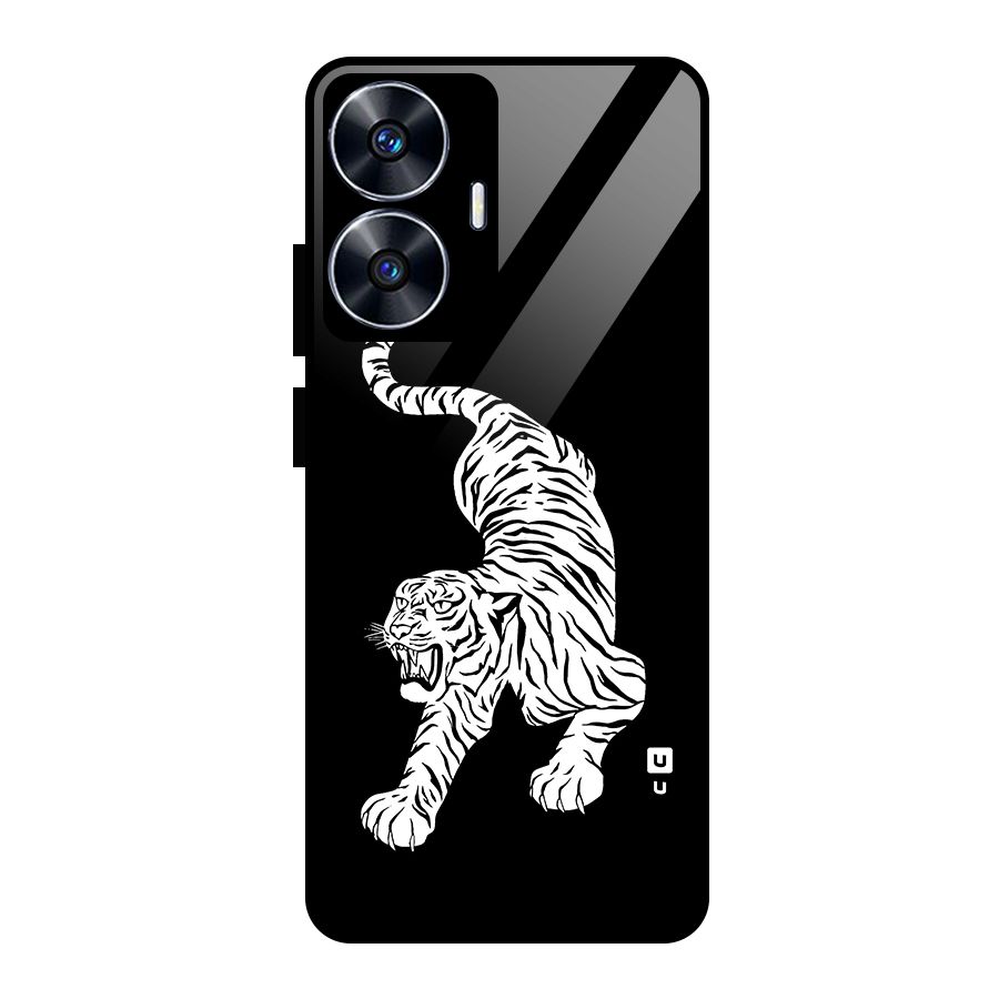 Bengal Tiger Stencil Art Glass Back Case for realme C55