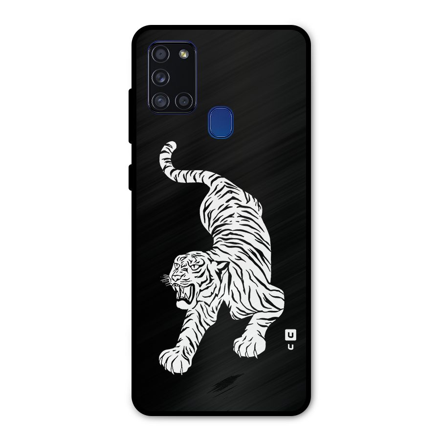 Bengal Tiger Stencil Art Metal Back Case for Galaxy A21s