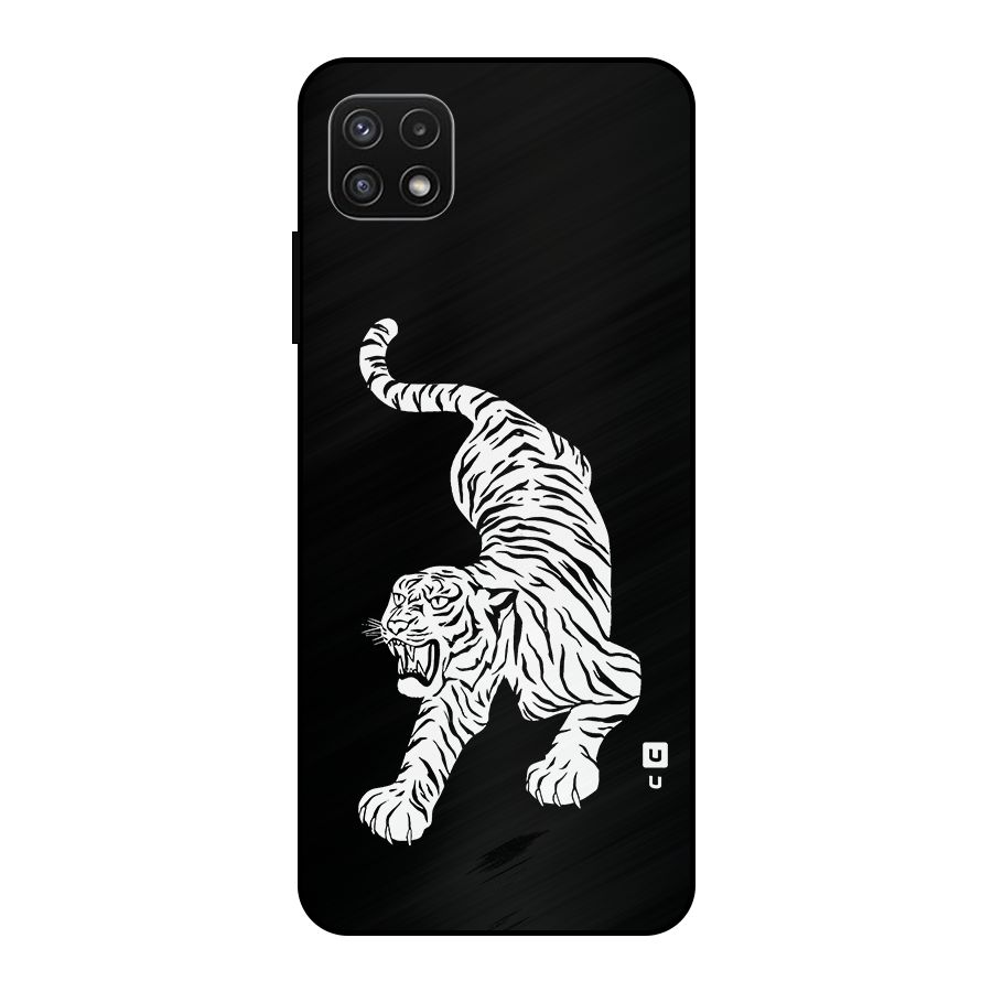 Bengal Tiger Stencil Art Metal Back Case for Galaxy A22 5G