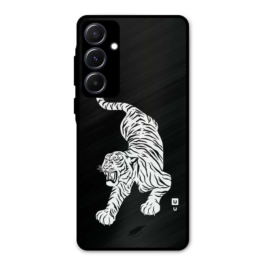 Bengal Tiger Stencil Art Metal Back Case for Galaxy A55