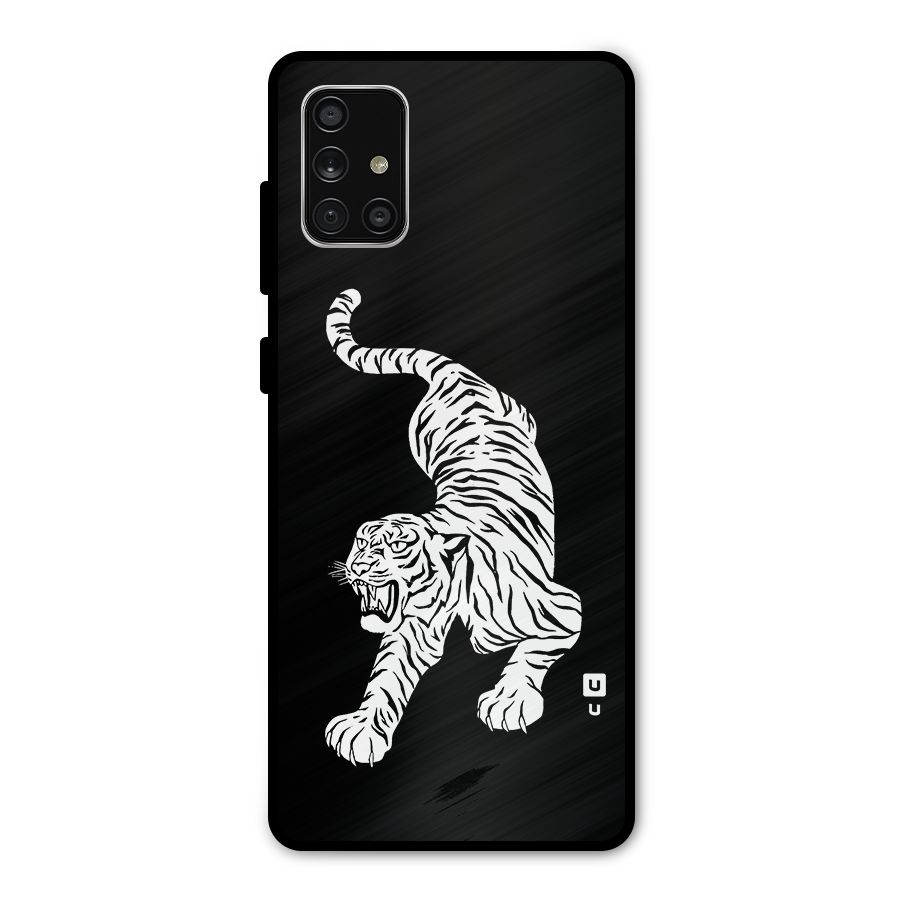 Bengal Tiger Stencil Art Metal Back Case for Galaxy A71