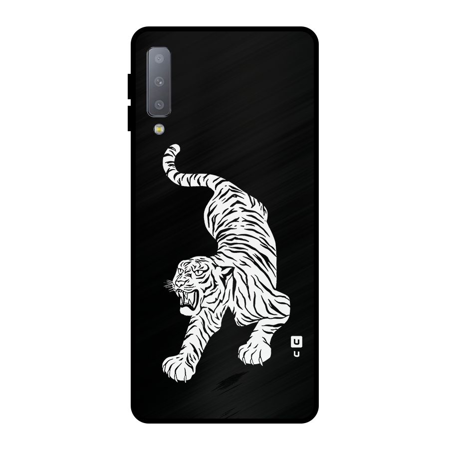 Bengal Tiger Stencil Art Metal Back Case for Galaxy A7 (2018)