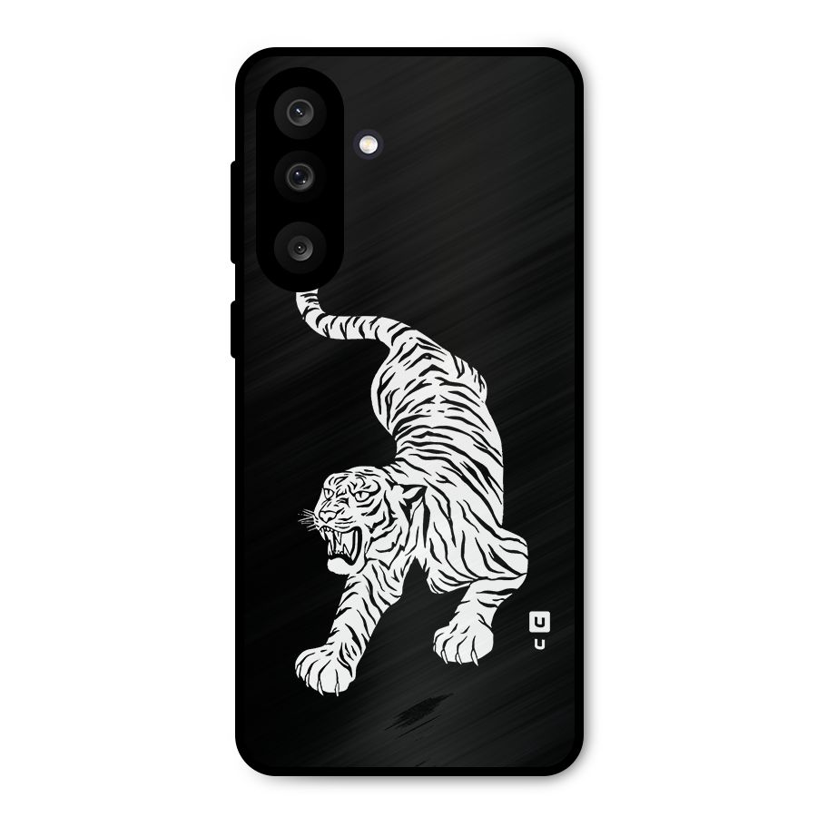 Bengal Tiger Stencil Art Metal Back Case for Galaxy F56