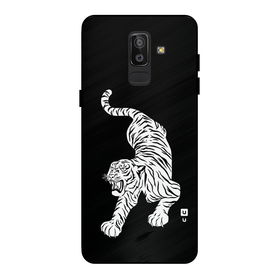 Bengal Tiger Stencil Art Metal Back Case for Galaxy J8