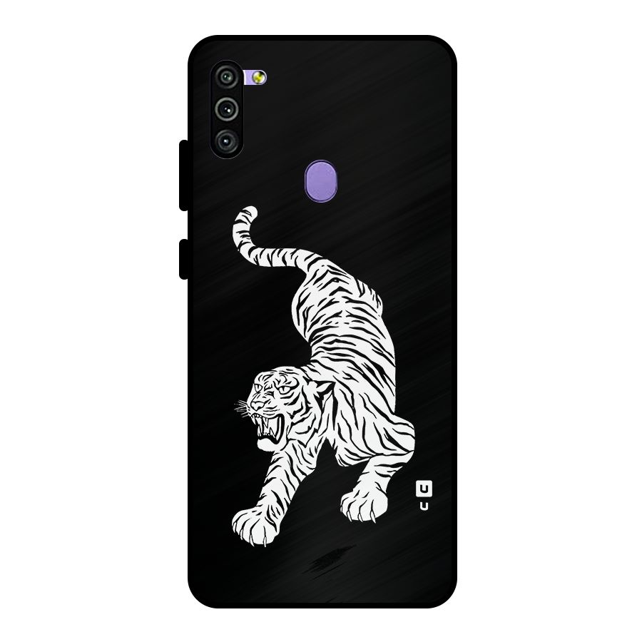 Bengal Tiger Stencil Art Metal Back Case for Galaxy M11