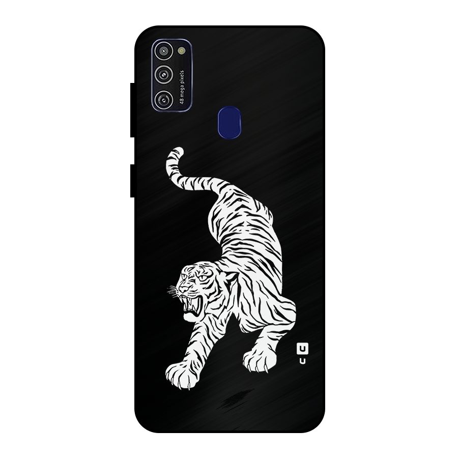 Bengal Tiger Stencil Art Metal Back Case for Galaxy M21