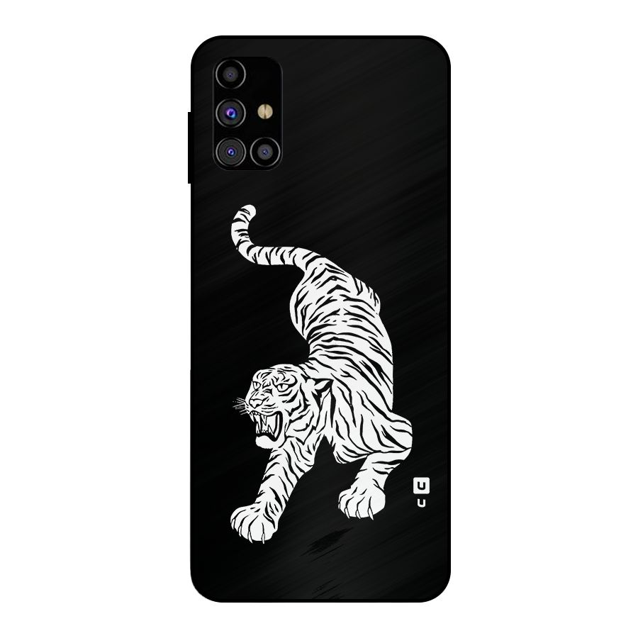 Bengal Tiger Stencil Art Metal Back Case for Galaxy M31s