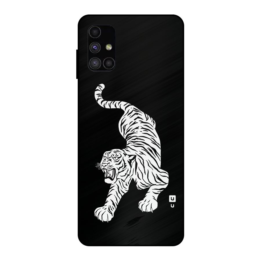 Bengal Tiger Stencil Art Metal Back Case for Galaxy M51