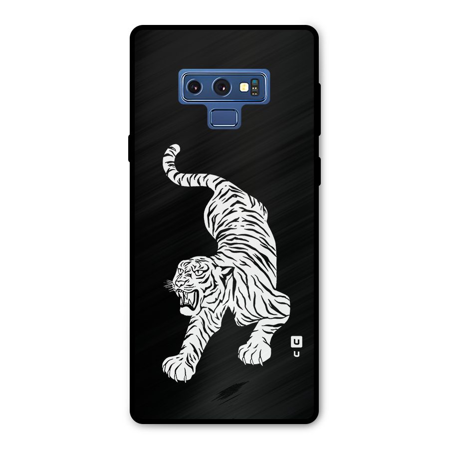 Bengal Tiger Stencil Art Metal Back Case for Galaxy Note 9