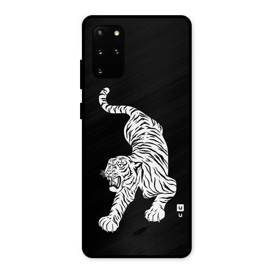 Bengal Tiger Stencil Art Metal Back Case for Galaxy S20 Plus