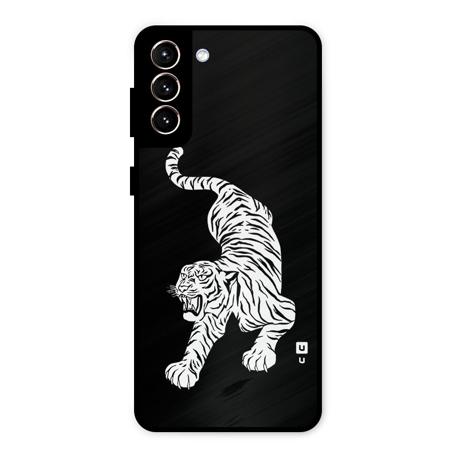 Bengal Tiger Stencil Art Metal Back Case for Galaxy S21 Plus