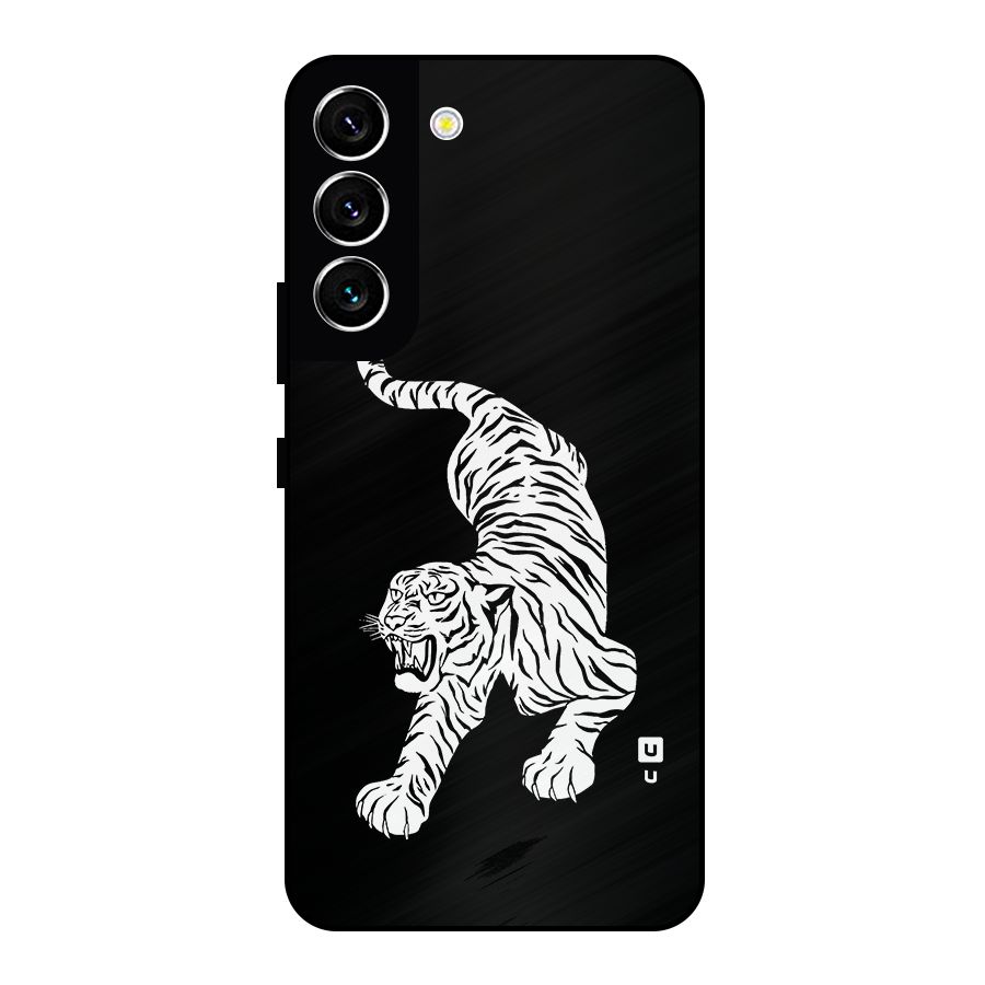 Bengal Tiger Stencil Art Metal Back Case for Galaxy S22 5G