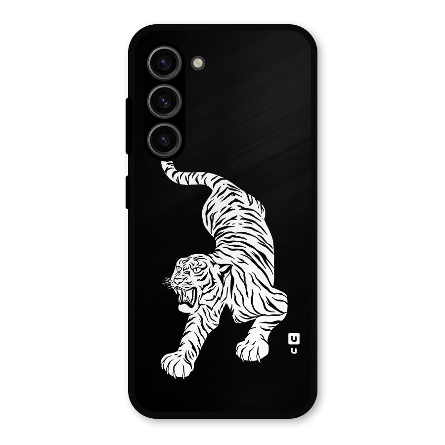 Bengal Tiger Stencil Art Metal Back Case for Galaxy S23