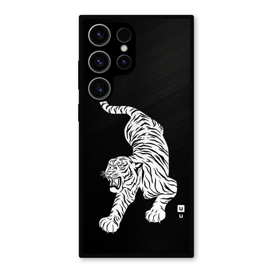 Bengal Tiger Stencil Art Metal Back Case for Galaxy S23 Ultra