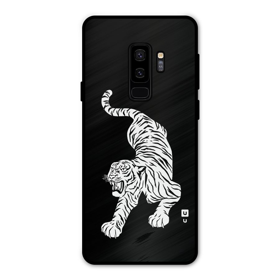 Bengal Tiger Stencil Art Metal Back Case for Galaxy S9 Plus