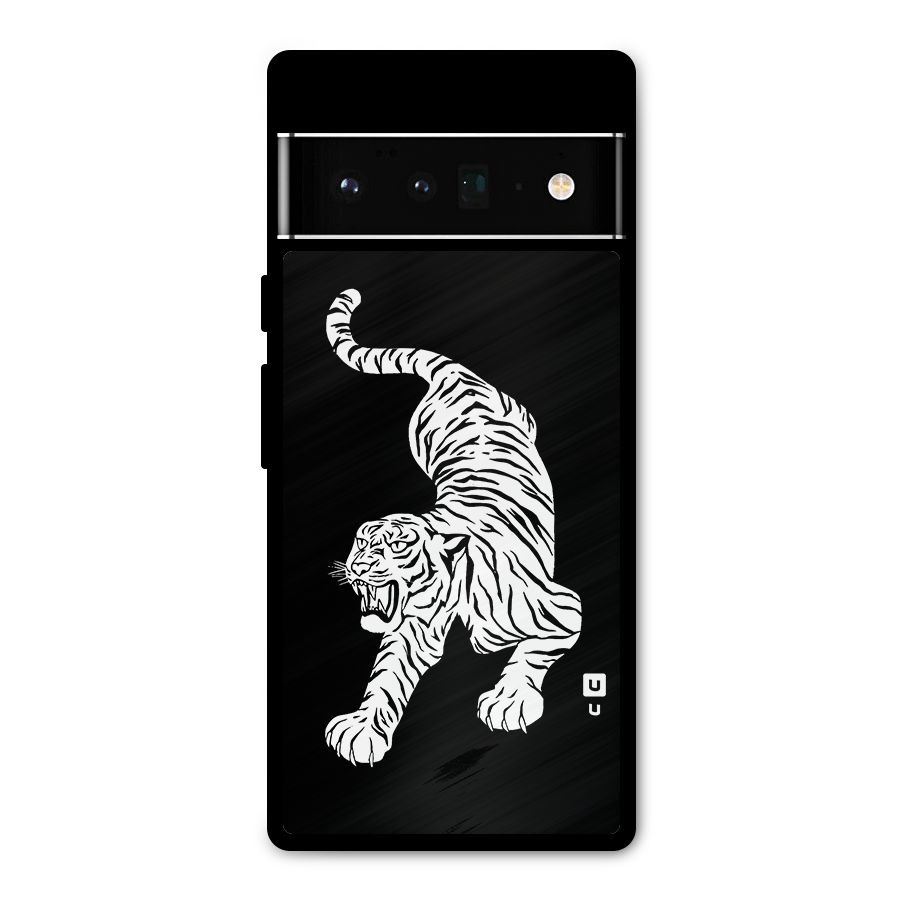 Bengal Tiger Stencil Art Metal Back Case for Google Pixel 6 Pro