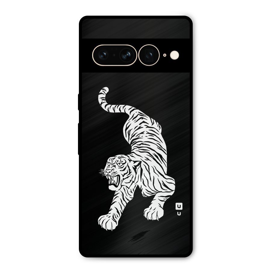 Bengal Tiger Stencil Art Metal Back Case for Google Pixel 7 Pro