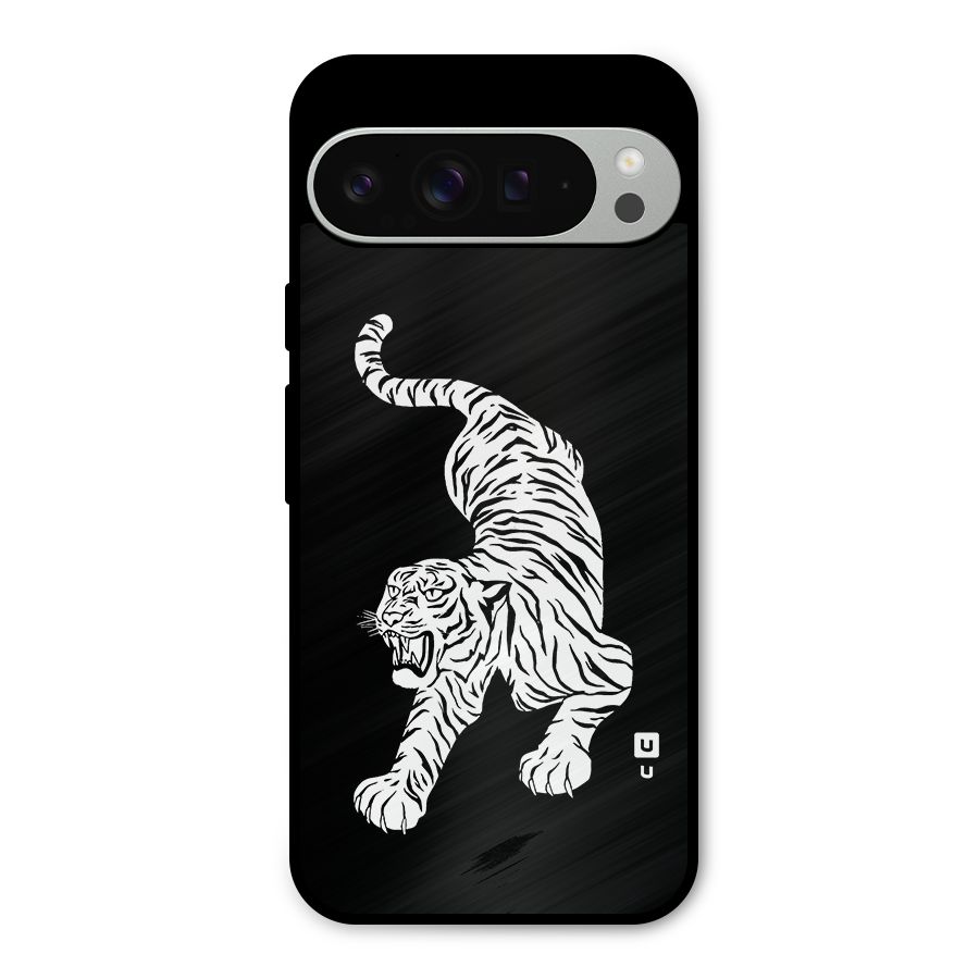 Bengal Tiger Stencil Art Metal Back Case for Google Pixel 9 Pro XL