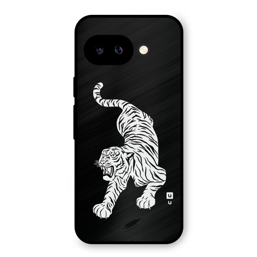 Bengal Tiger Stencil Art Metal Back Case for Google Pixel 9a