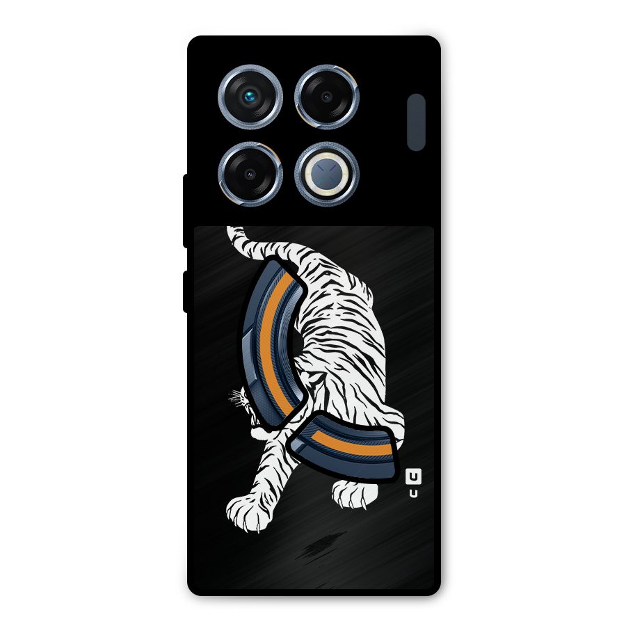Bengal Tiger Stencil Art Metal Back Case for Infinix GT 20 Pro