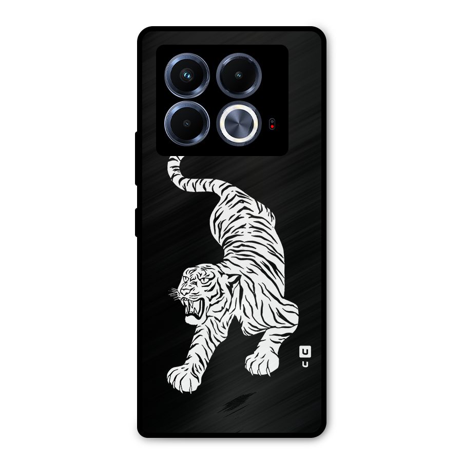 Bengal Tiger Stencil Art Metal Back Case for Infinix Note 40 5G