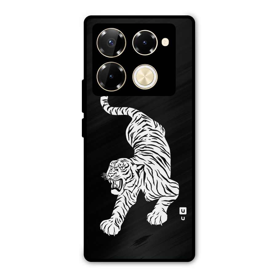 Bengal Tiger Stencil Art Metal Back Case for Infinix Note 40 Pro Plus