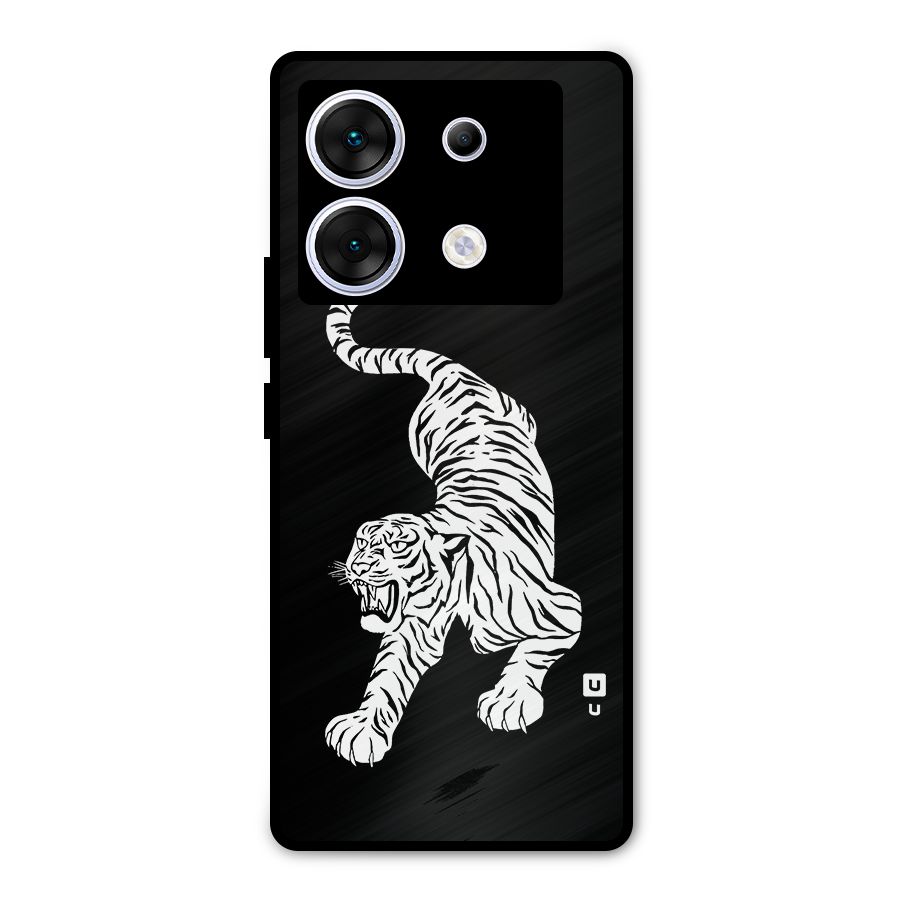 Bengal Tiger Stencil Art Metal Back Case for Infinix Zero 30 5G