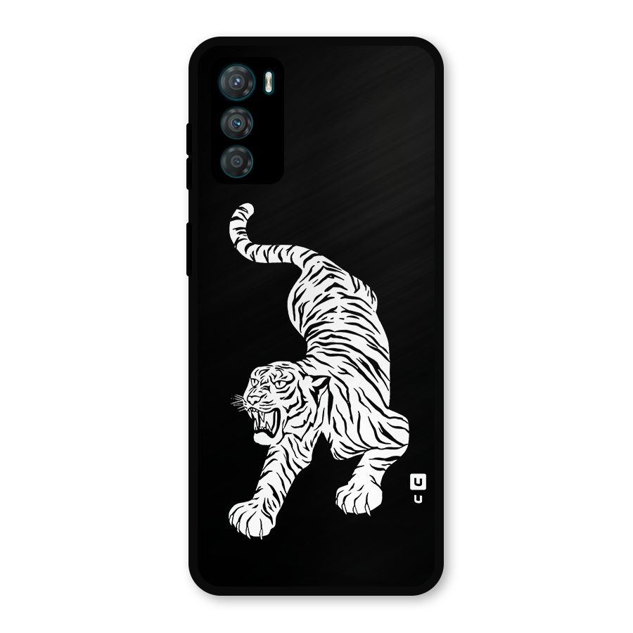 Bengal Tiger Stencil Art Metal Back Case for Moto G42