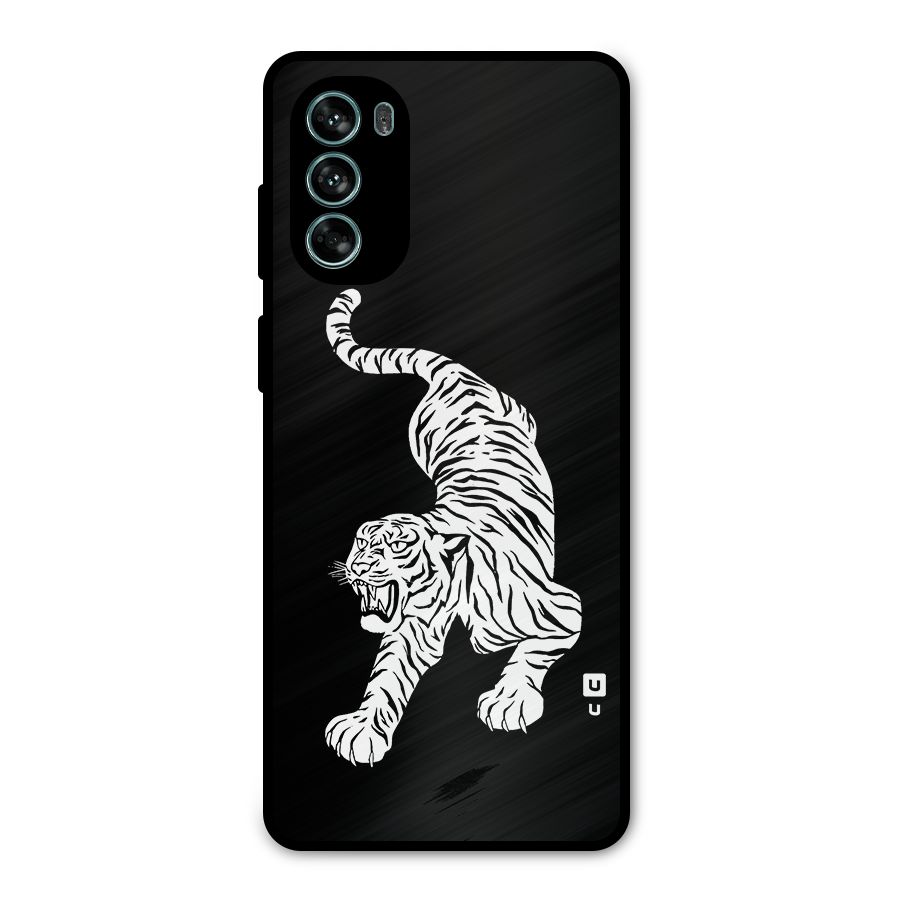 Bengal Tiger Stencil Art Metal Back Case for Moto G62