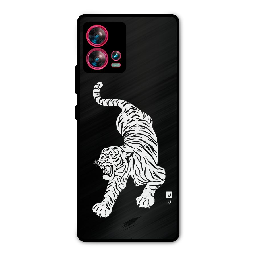Bengal Tiger Stencil Art Metal Back Case for Motorola Edge 30 Fusion