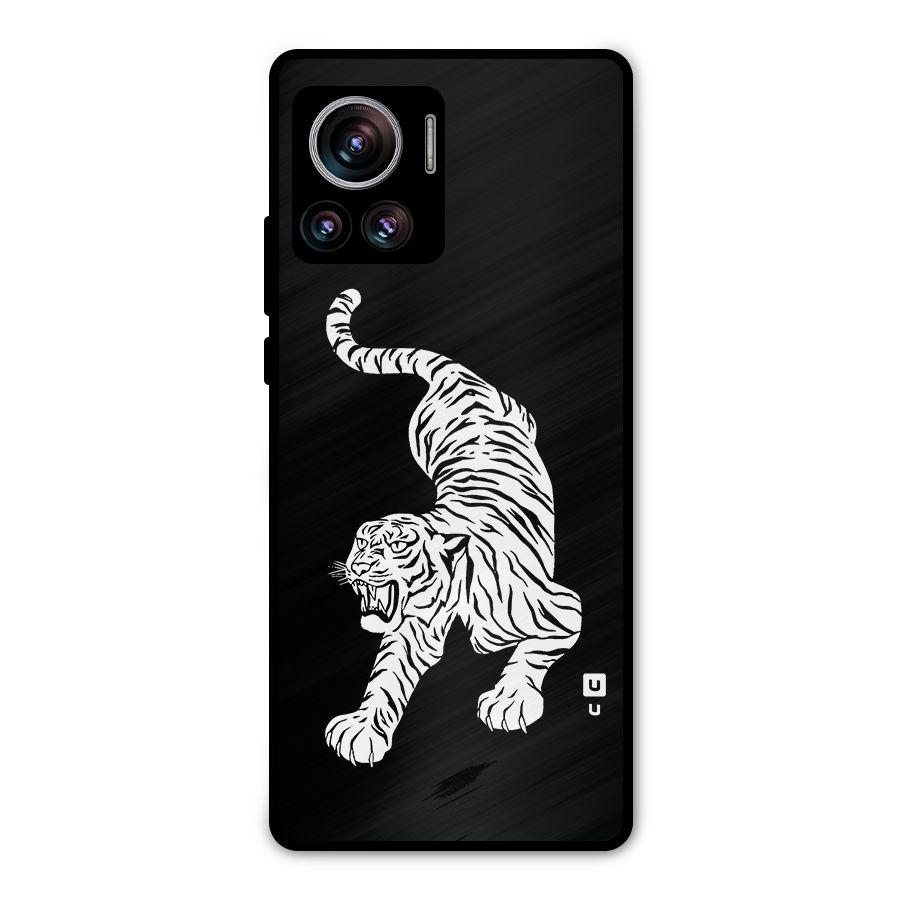 Bengal Tiger Stencil Art Metal Back Case for Motorola Edge 30 Ultra