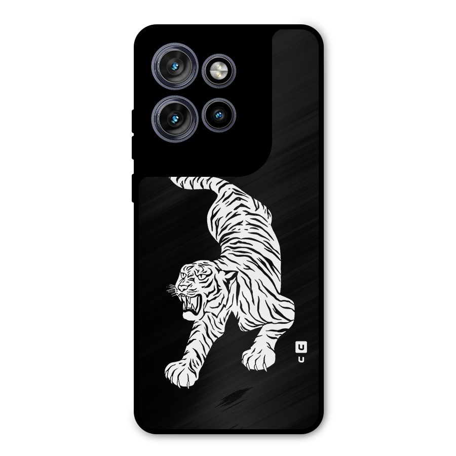 Bengal Tiger Stencil Art Metal Back Case for Motorola Edge 50 Neo