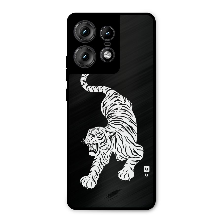 Bengal Tiger Stencil Art Metal Back Case for Motorola Edge 50 Pro