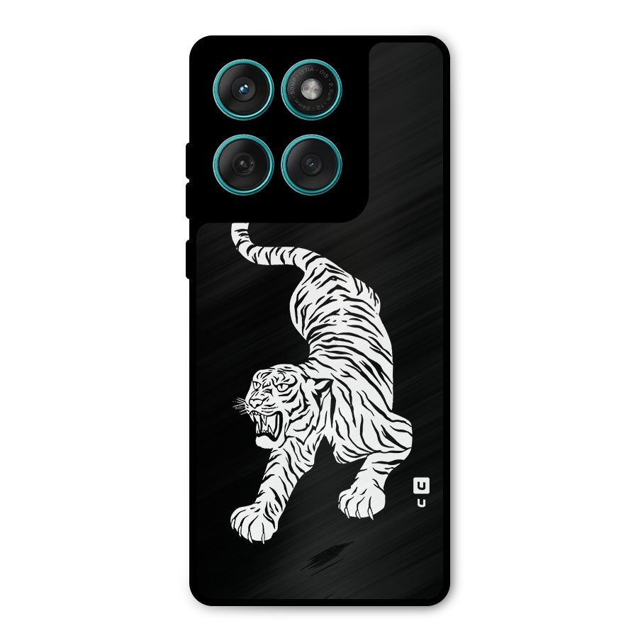 Bengal Tiger Stencil Art Metal Back Case for Motorola Edge 60 Fusion