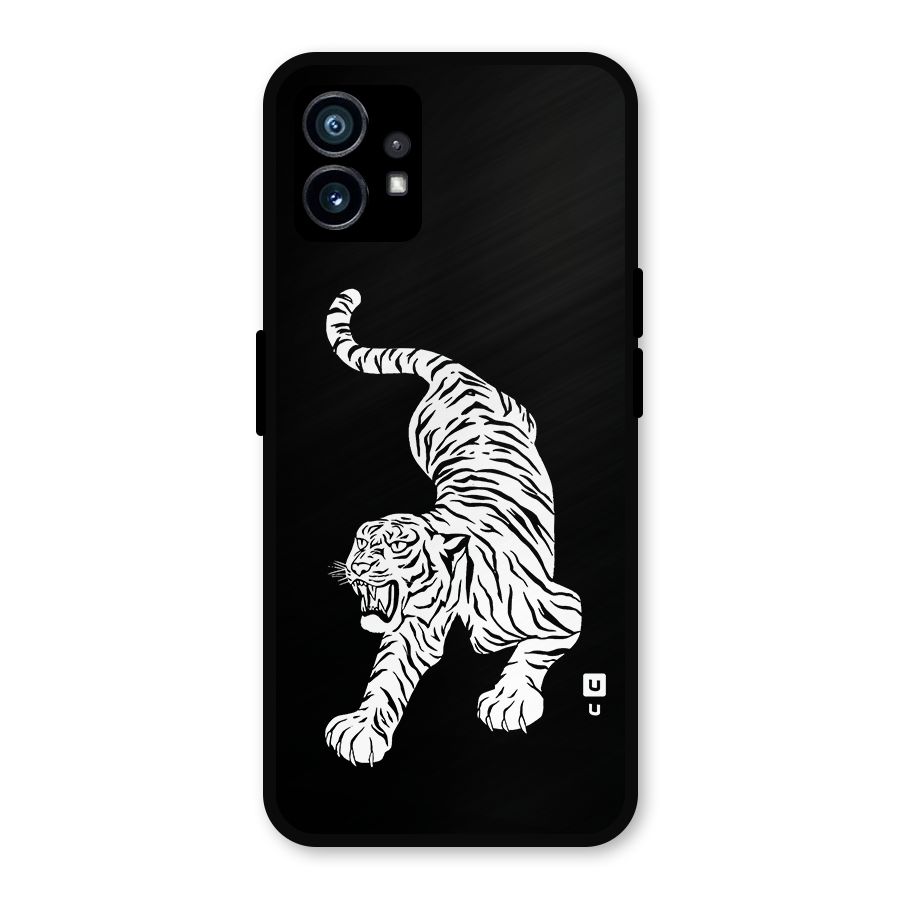 Bengal Tiger Stencil Art Metal Back Case for Nothing Phone 1