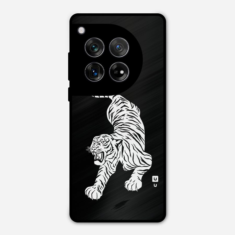 Bengal Tiger Stencil Art Metal Back Case for OnePlus 12