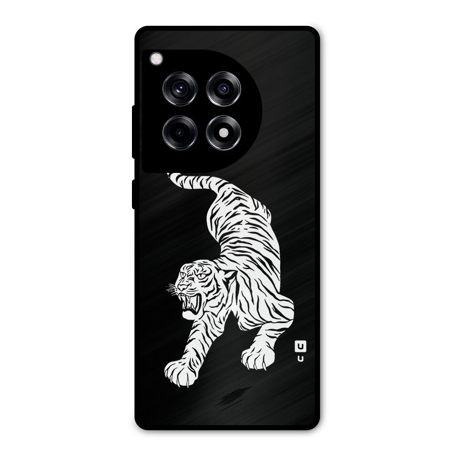 Bengal Tiger Stencil Art Metal Back Case for OnePlus 12R